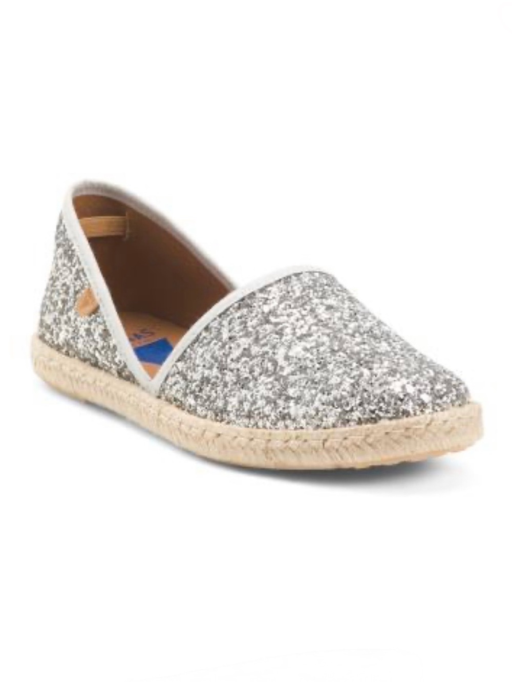 NIB Verbenas silver glitter Carmen espadrille flats 38